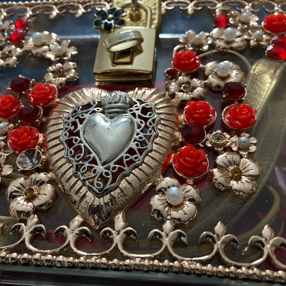 Embellished Clear Plexiglass Box Clutch Bag - Picture 2 of 4